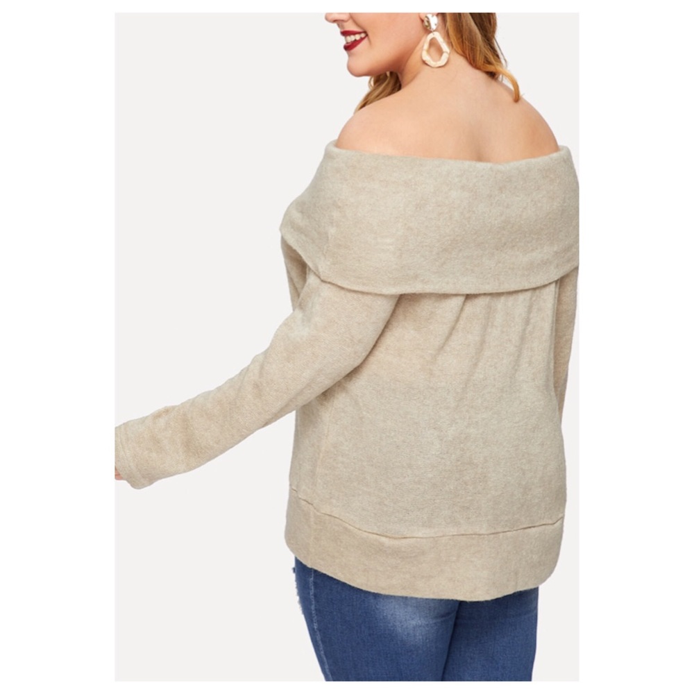 ➕ Off-shoulder Knit Tee - Picture 2 of 6